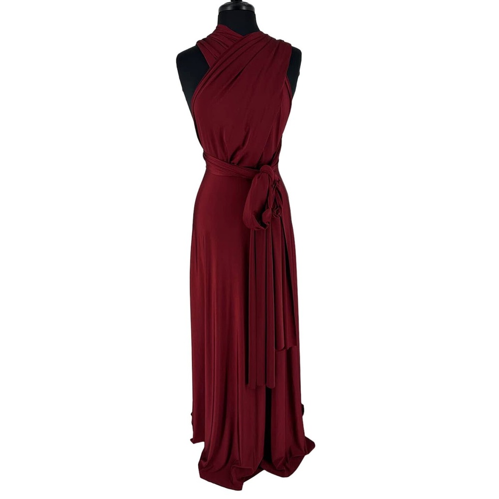 Lulus tricks of the trade dress size medium wrap wine stretchy
